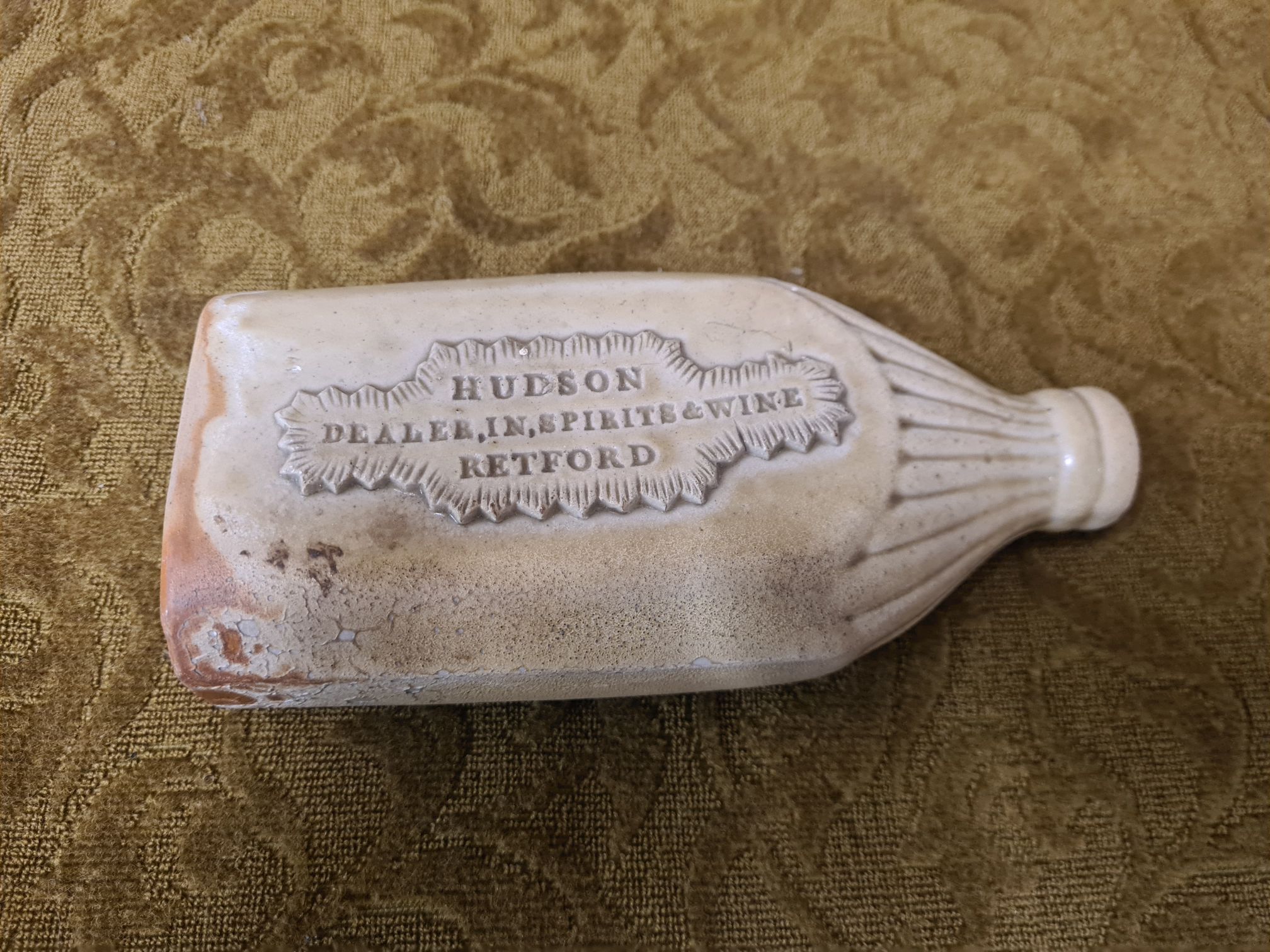 Stone ware bottle with slab