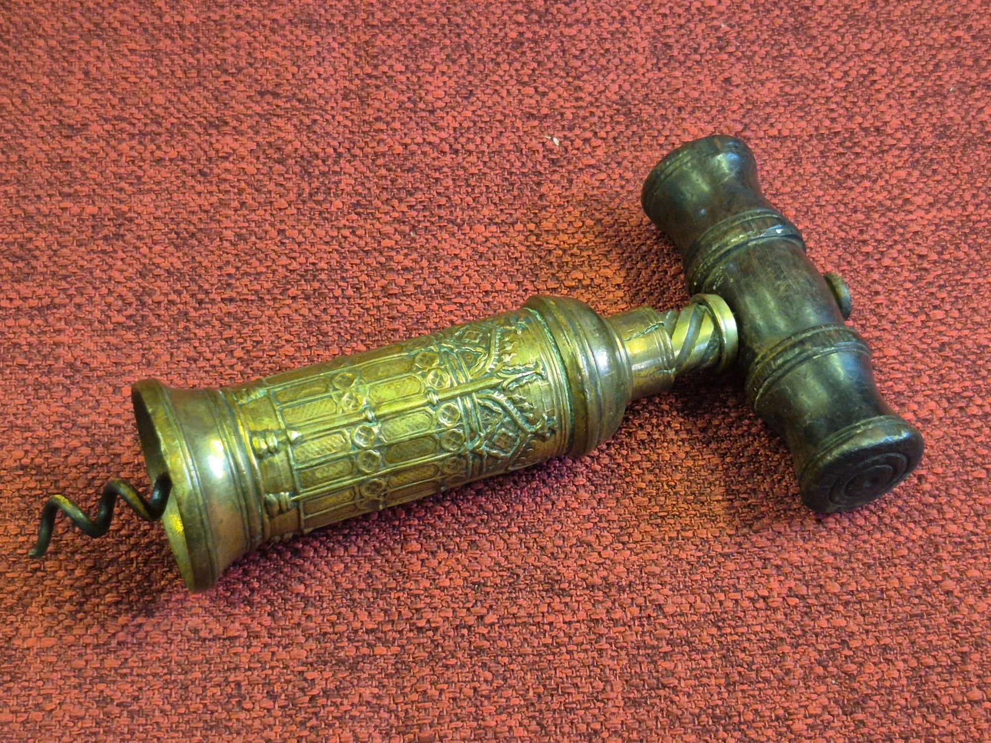 Vintage brass corkscrew